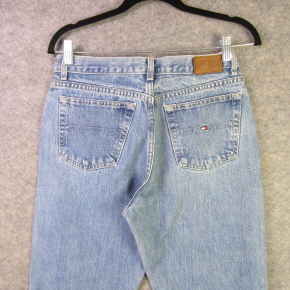 Tommy Hilfiger Jeans Womens 6 Blue High Rise Tapered Leg 100% Cotton Mom Fit - Picture 7 of 11